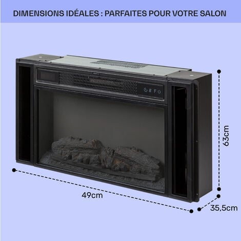 Klarstein Cheminée Electrique d'Intérieur, Chauffage Electrique de 1900W, Fausse  Cheminée Decorative avec Effet Flamme en LED, Télécommande Inclus,  Programmable, Minuterie, Thermostat Réglable : : Bricolage