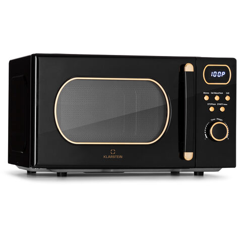 Klarstein – Micro-ondes à poser 20L 800W avec grill – 8 programmes automatiques – Plateau tournant Ø 25,5 cm – Design rétro élégant