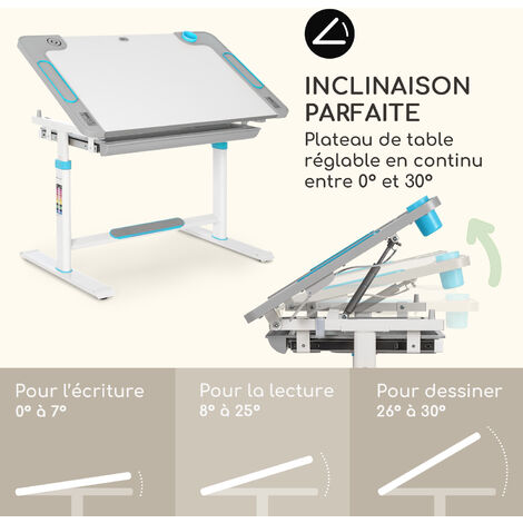 Bureau Enfant Réglable Vinteky Avec Chaise - Table 70x46cm, Tiroir, Support Livre, Charge 80kg, Pour 3-12 Ans (rose)