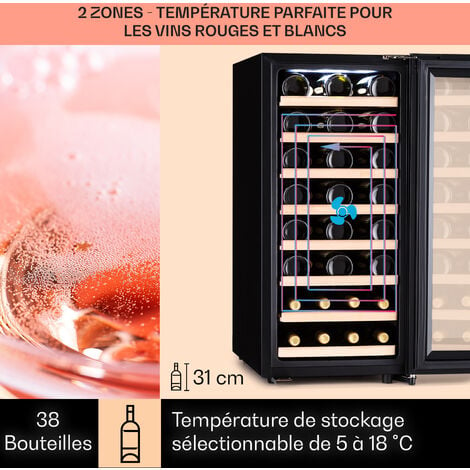 Frigo à vin 48 L 16 bouteilles Cave à Vin Affichage LCD