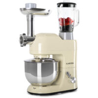 Klarstein – Robot pâtissier multifonction 1800W – Bol inox 5L – 6 vitesses – Système de brassage planétaire – Hachoir à viande et blender 1,5L