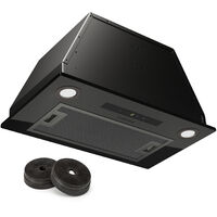 Klarstein – Hotte aspirante encastrable 52 cm – Débit d'air 439 m³/h – Silencieuse 57 dB – Éclairage LED – Minuterie et commandes tactiles – Évacuation noir