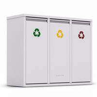 Klarstein – Poubelle automatique 45L – 3 compartiments amovibles – Acier inoxydable avec revêtement en poudre – Ouverture frontale sans contact