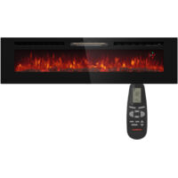 Klarstein – Cheminée électrique décorative 1800 W avec télécommande – Flammes LED réalistes – Chauffage jusqu'à 40 m² – Thermostat réglable