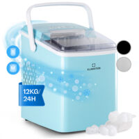 Klarstein Machine a Glacons pour la Maison, Capacité de 2L, Fabrique Rapidement Jusqu'à 12kg de Glacons, Machine a Glaces Petits et Grands Glaçons en Forme de Balles, Autonettoyante, Ice Maker Blue
