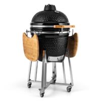 Klarstein – Grill Kamado en céramique 21 pouces – 1600 cm² surface de cuisson – Consommation réduite de charbon – Accessoires inclus : pierre à pizza, rack côtes