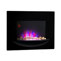 Klarstein – Cheminée électrique décorative 2000W – Effet flammes 3D réglable – Thermostat numérique – Minuterie programmable – Sécurité anti-basculement