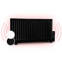 Wallander Radiateur à bain d'huile 1000W thermostat Chauffage ultra plat - noir