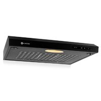 Klarstein – Hotte aspirante encastrable 60cm – Extraction 317m³/h – 3 vitesses – Éclairage intégré – Boîtier métal noir mat - UW60BL