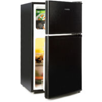 Klarstein – Réfrigérateur combiné 87L – 61L réfrigérateur et 26L congélateur – Classe énergétique E – Système NoFrost – 2 clayettes en verre – Noir