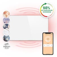 Klarstein Radiateur Infrarouge Mural Intelligent, Chauffage Infrarouge 600W, Panneau Chauffant Infrarouge, APP Mobile, Radiateur Electrique Extra Plat, Salle de Bain, Sans CO2, Faible Conso d'Energie