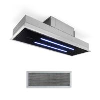 Klarstein – Hotte de plafond 77cm 410m³/h – 3 niveaux d'intensité – Moteur 75W – Éclairage LED 9 couleurs – Installation facile au plafond - 410m3
