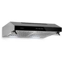 Klarstein – Hotte aspirante casquette 306 m³/h – Filtre à chicane – Moteur 120W – 3 niveaux de puissance – Éclairage LED intégré