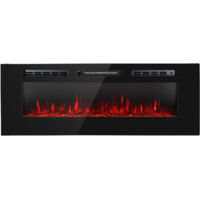 Klarstein – Insert cheminée électrique 1800W – Effet flammes LED 3D – Télécommande – Programmable avec thermostat et minuteur – Sécurité intégrée