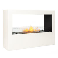 Blumfeldt – Cheminée électrique décorative 900/1800 W – Effet flamme réaliste – Télécommande et minuterie – Acier inoxydable et verre trempé