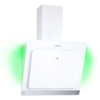Klarstein Hotte Aspirante 60 cm, Hotte Aspirante Inclinée Silencieuse, Hotte de Cuisine 60cm avec Lampes LED, Débit d'Air Puissant 563m³/h, Efficacité Energétique A, Hotte avec Évacuation, Wi-Fi