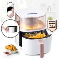 Klarstein Friteuse Sans Huile avec Fonction Vapeur, Friteuse Air Chaud Air Fryer XL 1500W, Mini Friteuse Electrique Sans Huile, Airfryer 7.5L, Tactile, Minuterie, Température Réglable, 16 Programmes