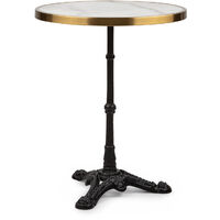 Blumfeldt – Table de bistrot en marbre véritable – Style art nouveau – Plateau rond 57,5 x 72 cm – Support en fonte robuste – Nettoyage facile