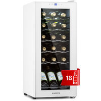Klarstein – Cave à vin de vieillissement 50L – 18 bouteilles – Température réglable 7-18°C – Verre anti-UV – Moteur silencieux 43dB – Clayettes en bois