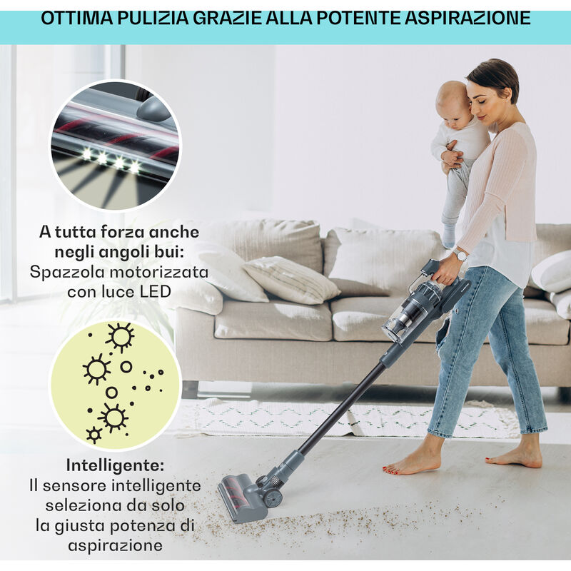 Aspirapolvere compatto per materassi senza fili, pulitore UV portatile,  batteria incorporata, aspirazione potente da 10 kPa