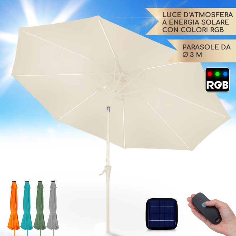 Il numero 1 del risparmio-OMBRELLONE DA SPIAGGIA PALO INCLINABILE E 8  STECHE 160 CM BEIGE