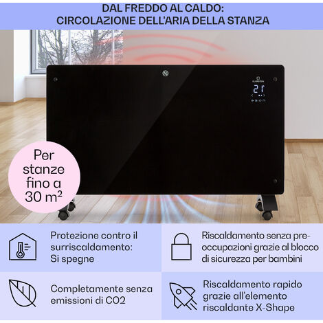 Klarstein Bansin Crystal Smart - Stufa a convezione, 1500 W, 5-50 °C,  controllo con app