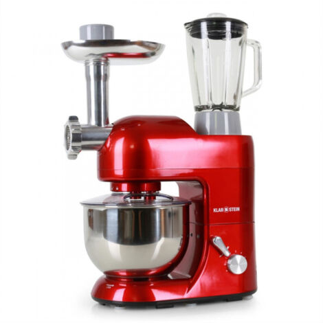Klarstein Lucia Rossa 10006254 - Robot Da Cucina con Tritacarne, Mixer, 1200 W, 1,5 Lt., 6 Velocità