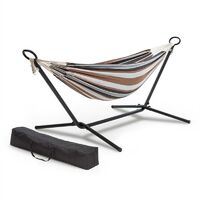 SONGMICS Amaca 210 x 150 cm Dondolo in Tessuto da Campeggio Giardino Portatile con Set di Sospesione Carico Max.300 kg GDC22P