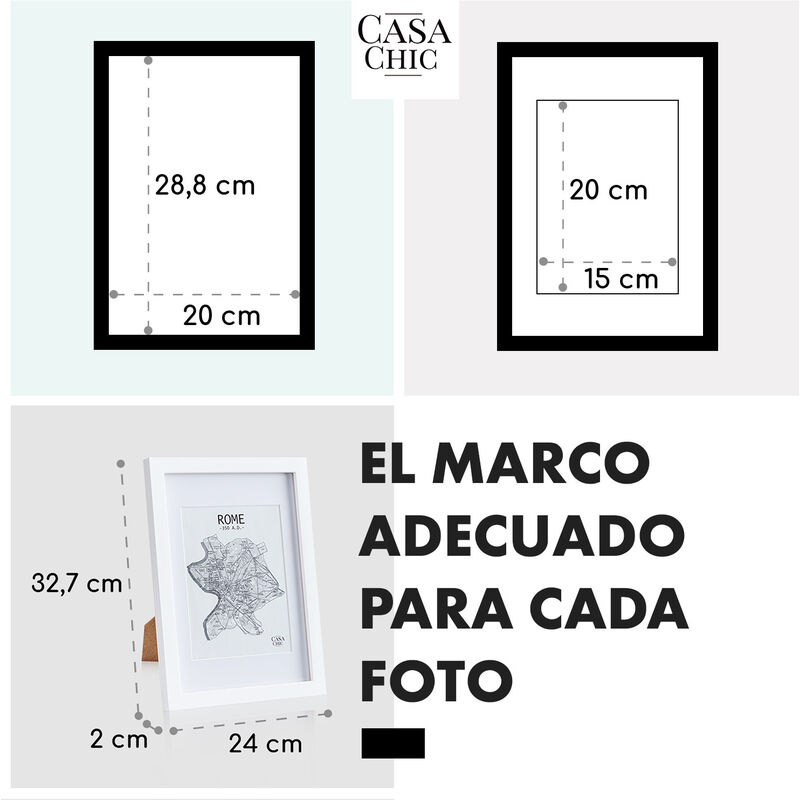 Casa Chic Marco de fotos Everton rectangular DIN A4 28,8 x 20 cm fotos  paspartú