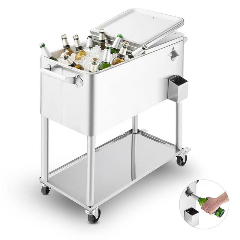 Blumfeldt Springbreak 2000 Carro de bebidas refrigerado 80l acero inoxidable