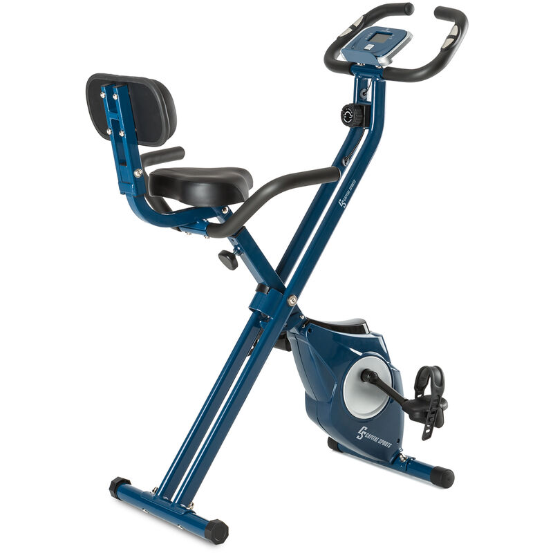 Capital Sports Azura M3 Bicicleta estática hasta 100 kg Pulsómetro plegable 3 kg azul