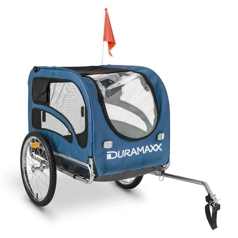 DURAMAXX King Rex Remolque para bicicletas para perros 250l 40kg negro-azul