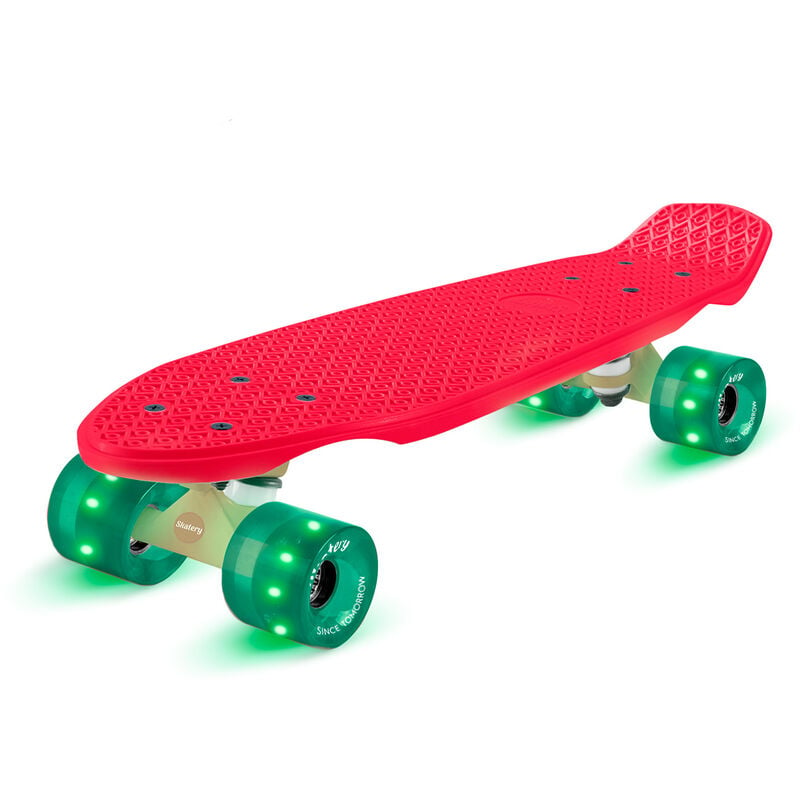 fun pro Mini Cruiser Monopatín Patinete de acrobacias Tabla de PP 100kg Ruedas con led Dureza PU: 88A