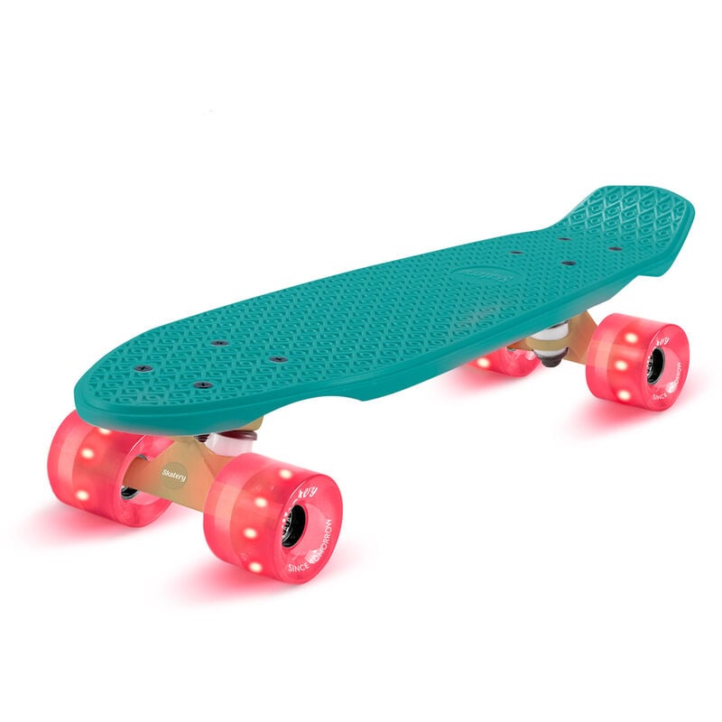 fun pro Mini Cruiser Monopatín Patinete de acrobacias Tabla de PP 100kg Ruedas con led Dureza PU: 88A