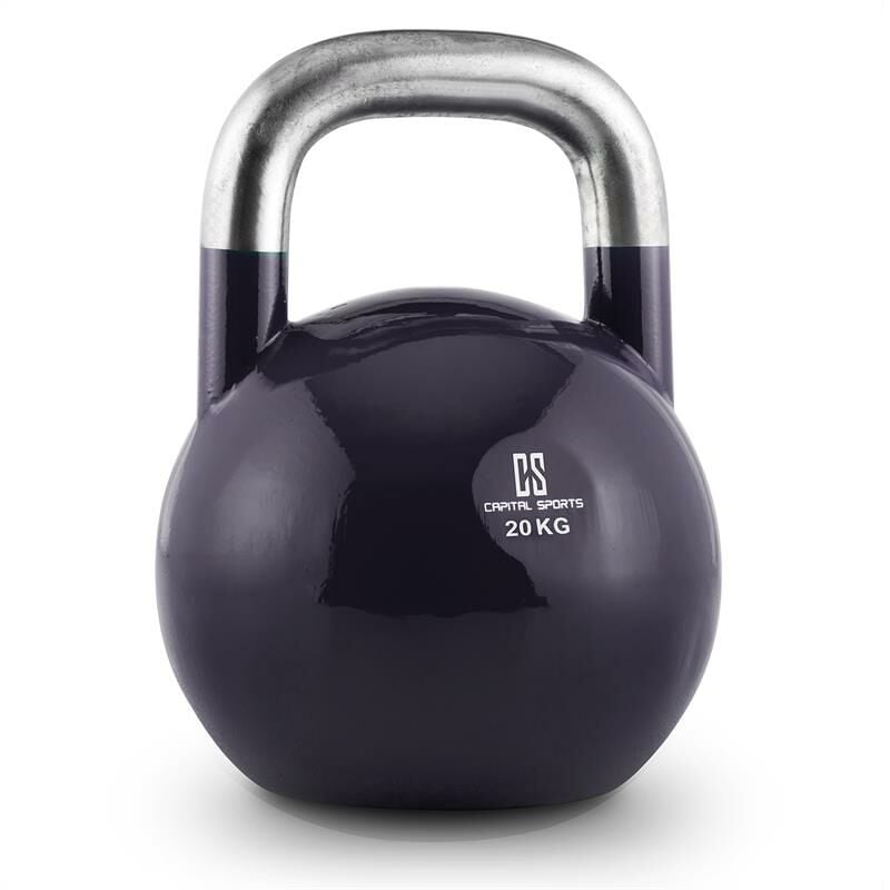 Capital Sports Compket pesa rusa kettlebell regulable con bola de acero ajustables mango suave base alis 20kg azul oscuro