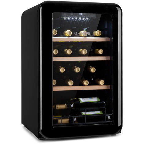 negro iluminación interior LED 6 estantes de presentación aislado temperaturas: 4-18 °C capacidad para 36 botellas 95 litros clase B Klarstein Vinomatica nevera para vinos panel táctil 