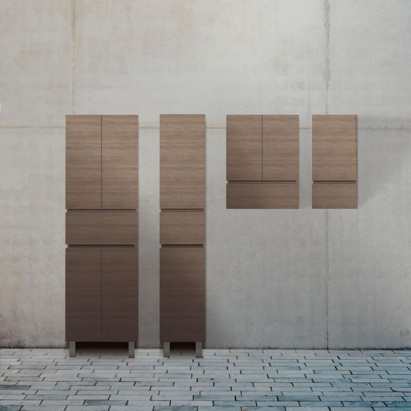 Columna de almacenaje con puerta de espejo y 5 estantes - Tarragona