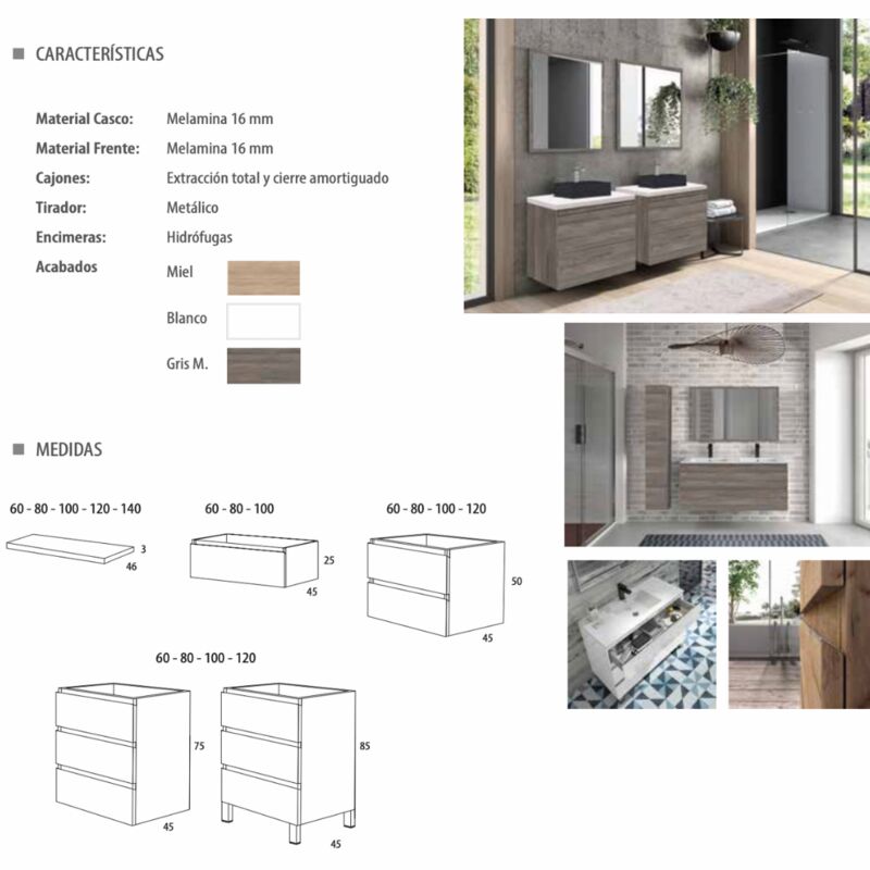 Módulo Kit Mueble Bajo Esquinero Cocina-Baño Hidrófugo 80 - Blanco