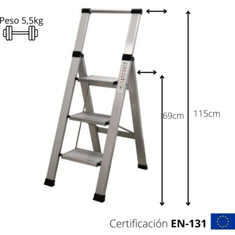 Escalera de aluminio plegable PLANA HOMELUX-5 Peldaños 163cm