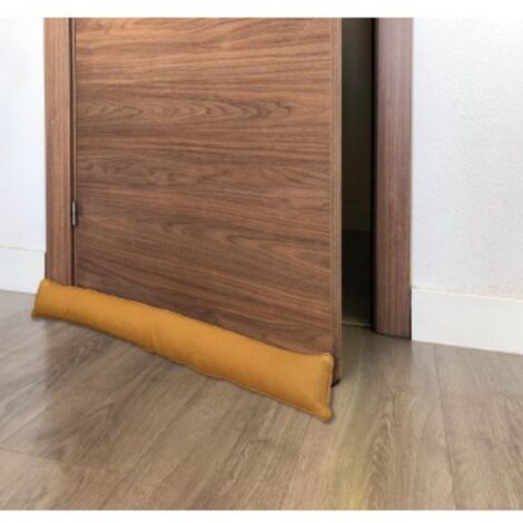 Burlete aislante bajo puerta basculante, fabricado en madera color SAPELI  91,5cm. Barra aislante de paño resistente de 10mm. Anti-ruido, Anti-aire