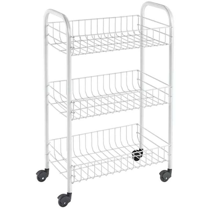 Carrello 3 piani con Ruote Siena Scaffale Metaltex