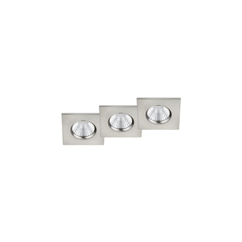 Faretti da Incasso Led Quadrati Dimmerabili Kit 3 pz Nichel Zagros GD Trio