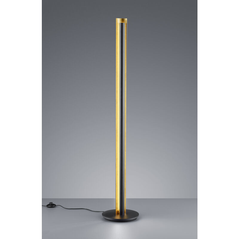 Lampada Piantana Terra 15W Led Colonna Nera Oro H 135 cm Texel GD Trio