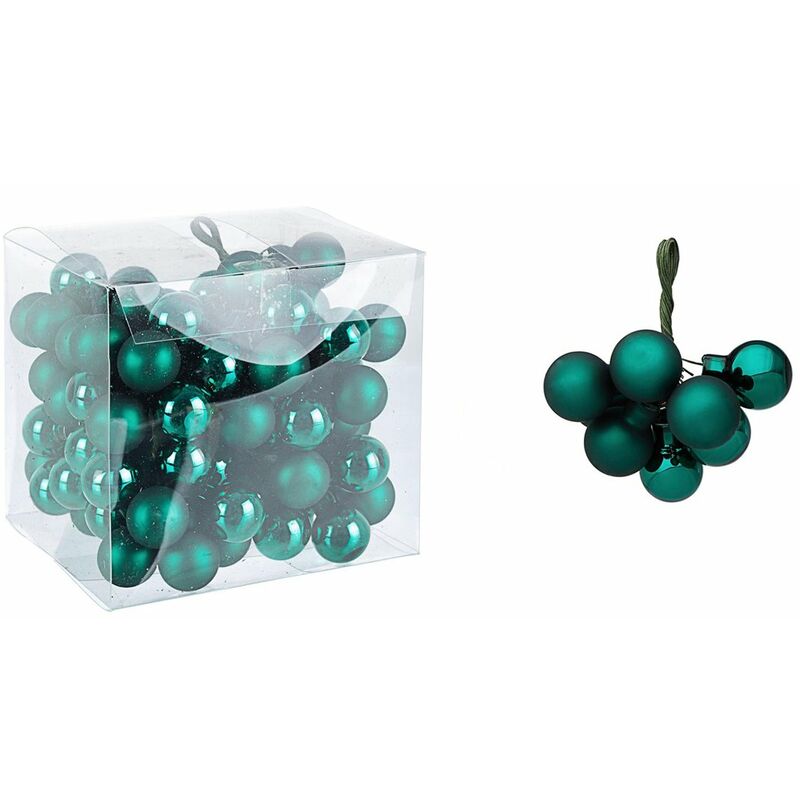 Palline di Natale Set 5 Mazzetti con 10 Palle 20 mm Decorazioni Addobbi Albero - Colore: Verde