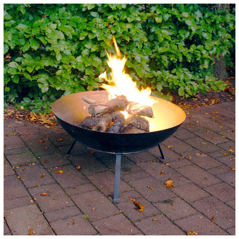 Braciere da Esterno Giardino Decorativo in Acciaio Nero Legna Barbecue Diana