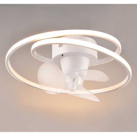 Ventilatore a Soffitto con Luce Led Plafoniera Moderno Bianco GD Trio