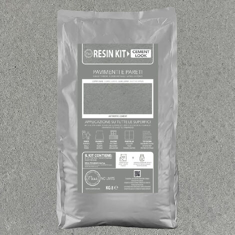 Kit Resina Cemento Fleur in Polvere per Pavimenti Pareti Piastrelle - Colore: Whale Song - Formato: 8 Kg