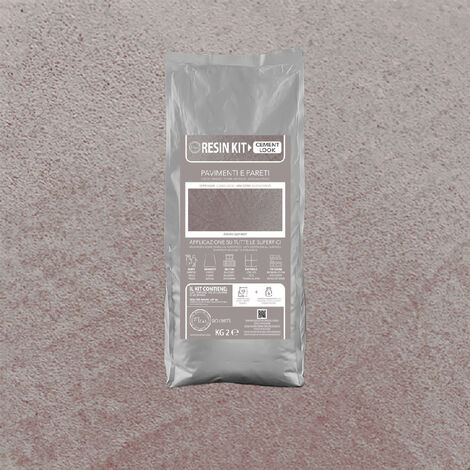 Kit Resina Cemento Fleur in Polvere per Pavimenti Pareti Piastrelle - Colore: Indian Elephant - Formato: 2 Kg