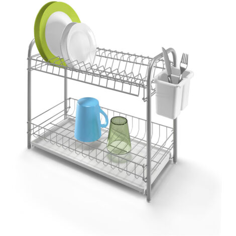 Scolapiatti a 2 Piani Smontabile Verticale da Appoggio Cucina Metaltex