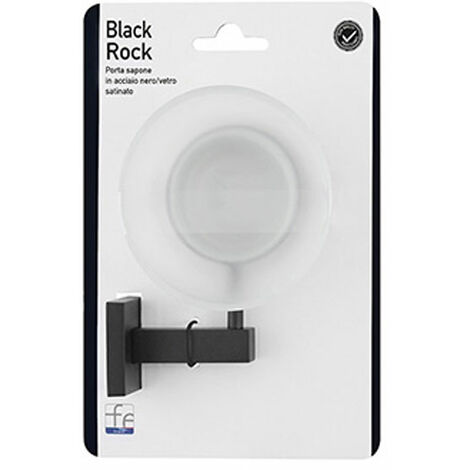 Porta Saponetta da Bagno a Parete in Vetro Satinato Black Rock